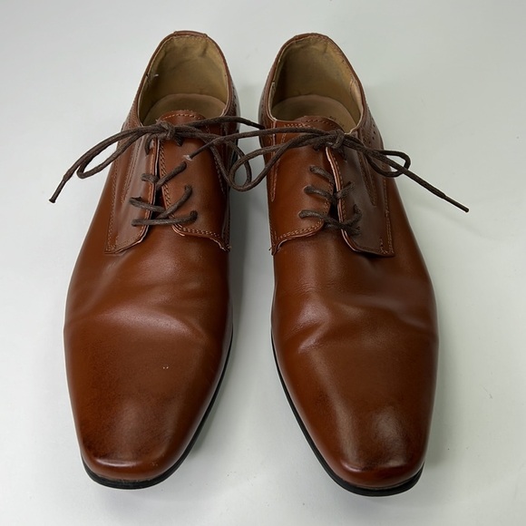 Men's Steve Madden Javin Tan Leather Oxford Shoes - Picture 3 of 9